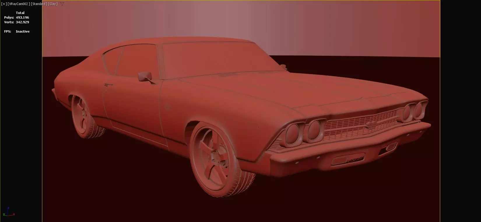 Chevrolet Chevelle SS 369 Black Stripes 1969 3D model_15