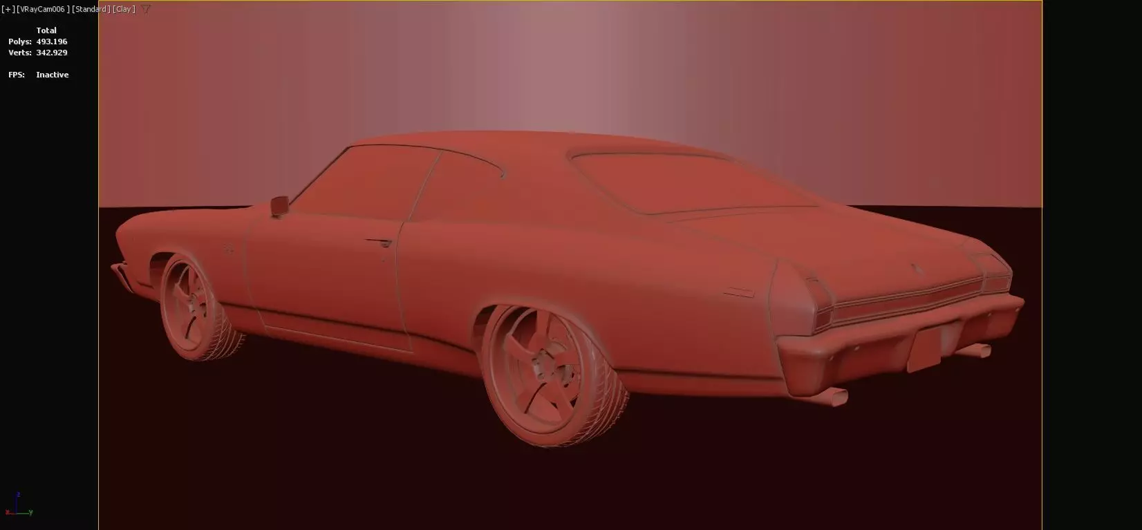 Chevrolet Chevelle SS 369 Black Stripes 1969 3D model_19