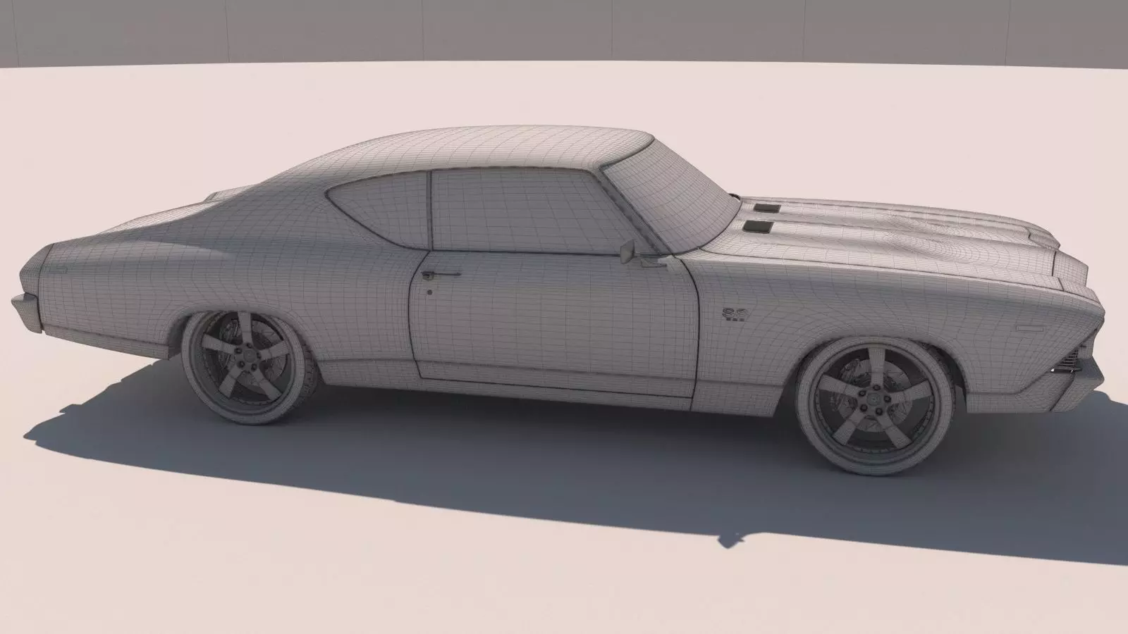 Chevrolet Chevelle SS 369 Black Stripes 1969 3D model_22