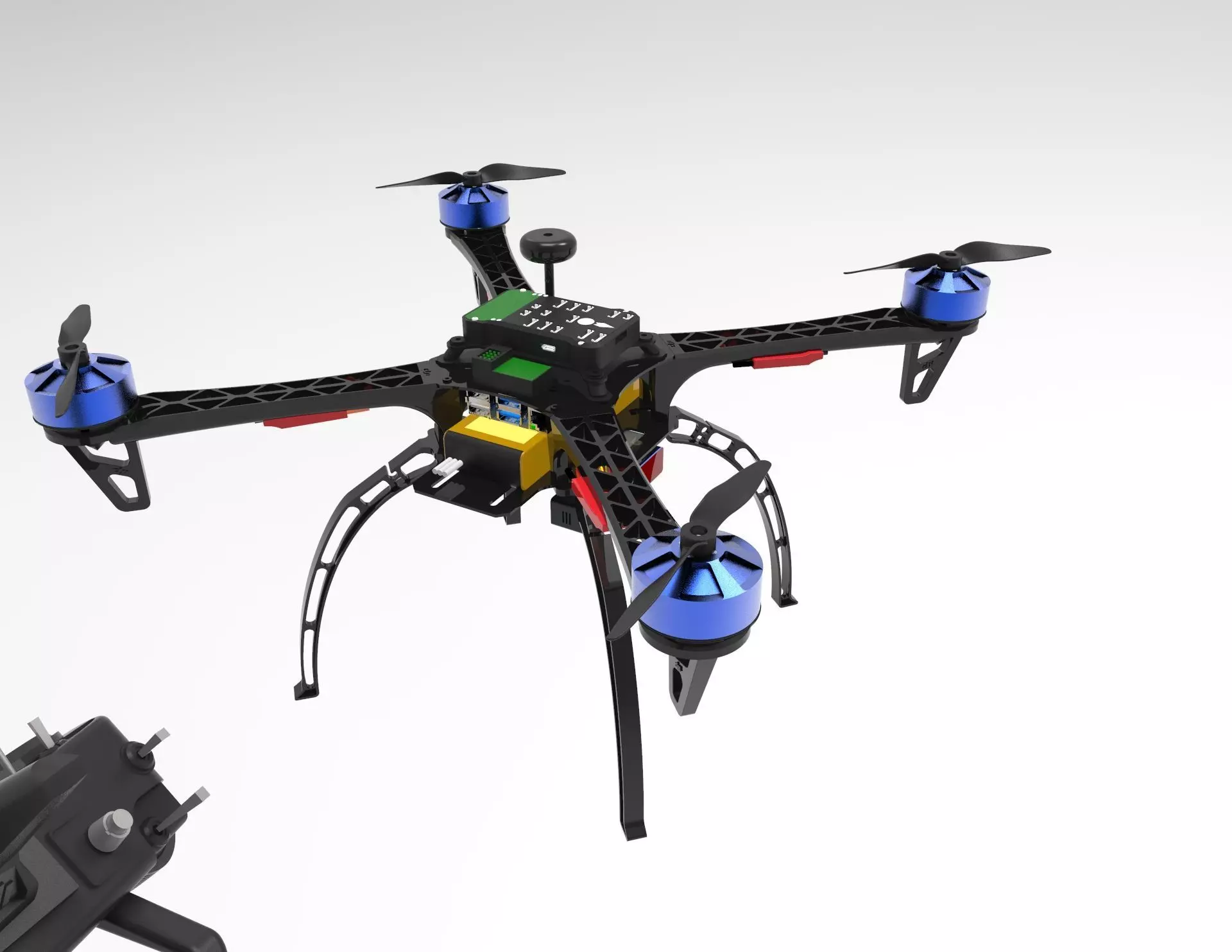 Quadcopter unmanned aerial vehicle 3D model_1
