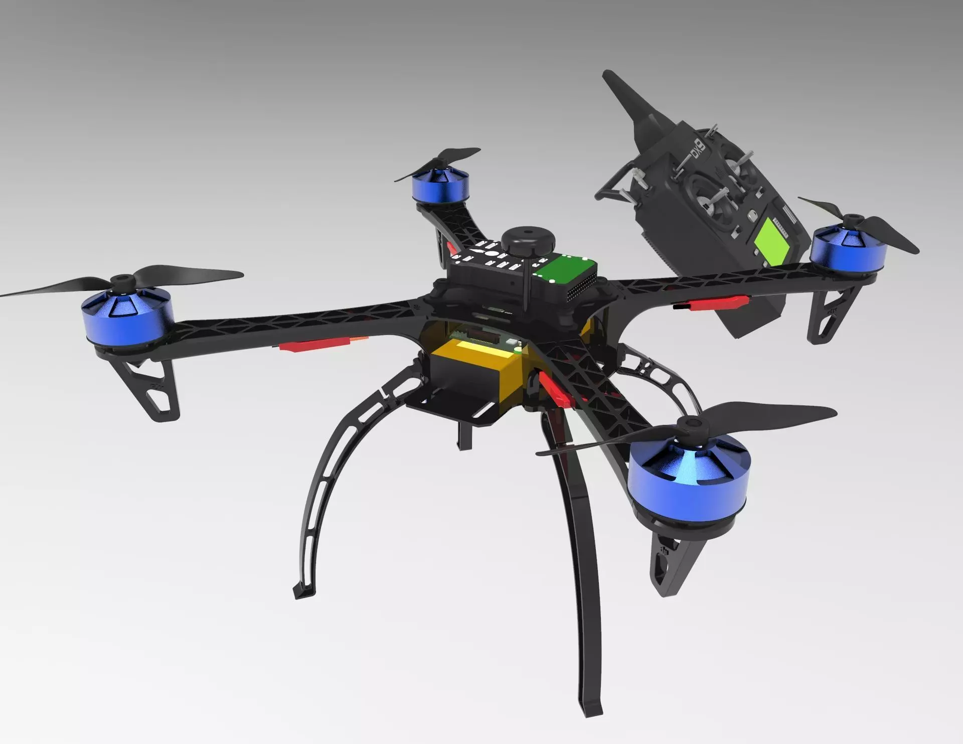 Quadcopter unmanned aerial vehicle 3D model_2