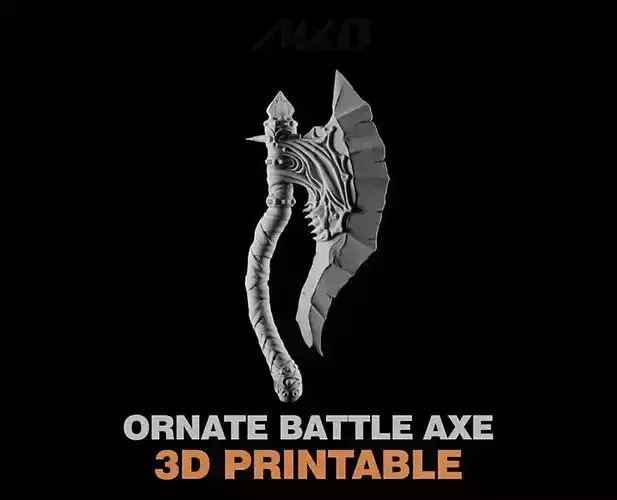 ORNATE BATTLE AXE 3D Printable