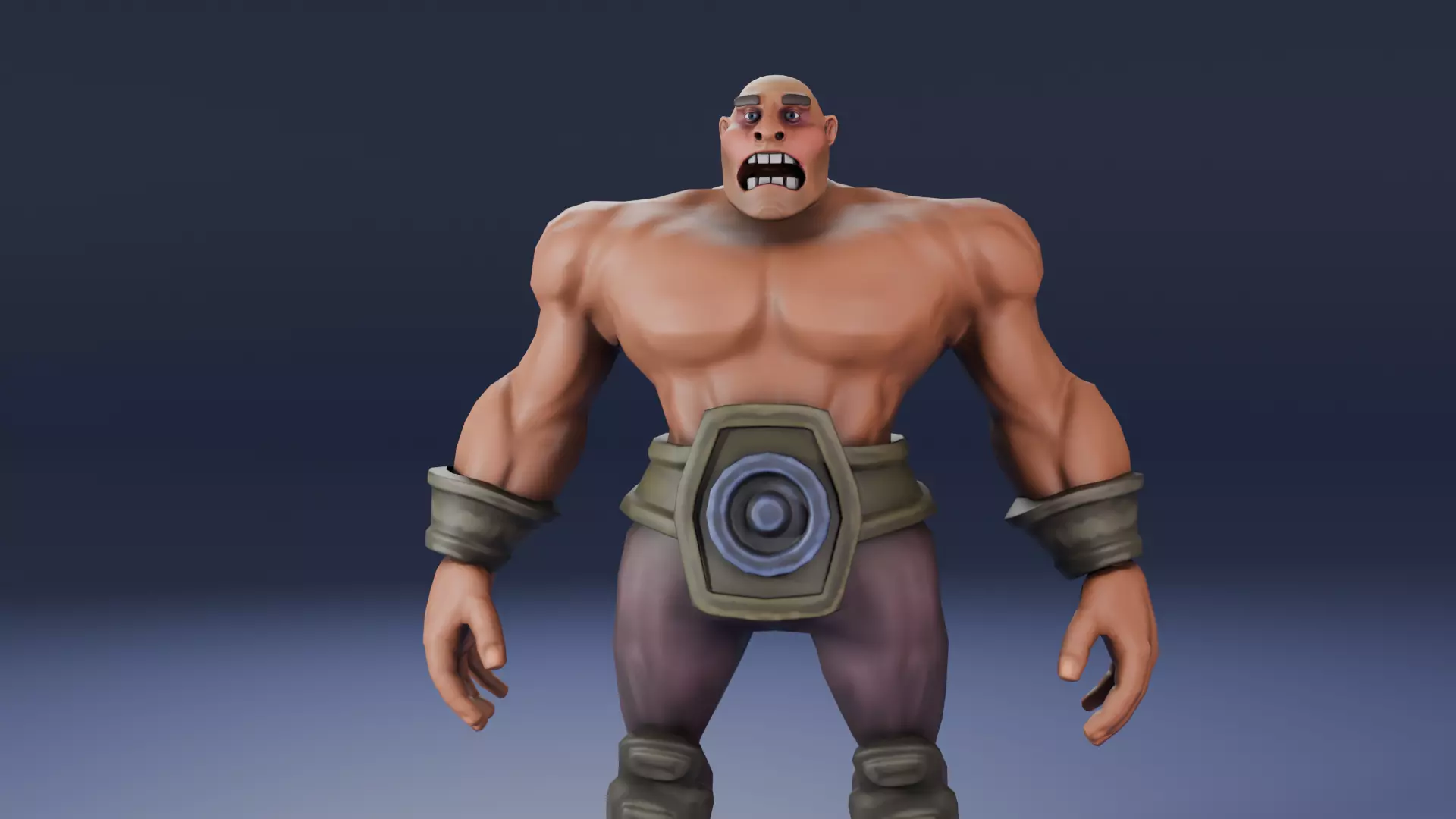 Stylized warior low poly Low-poly 3D model_4