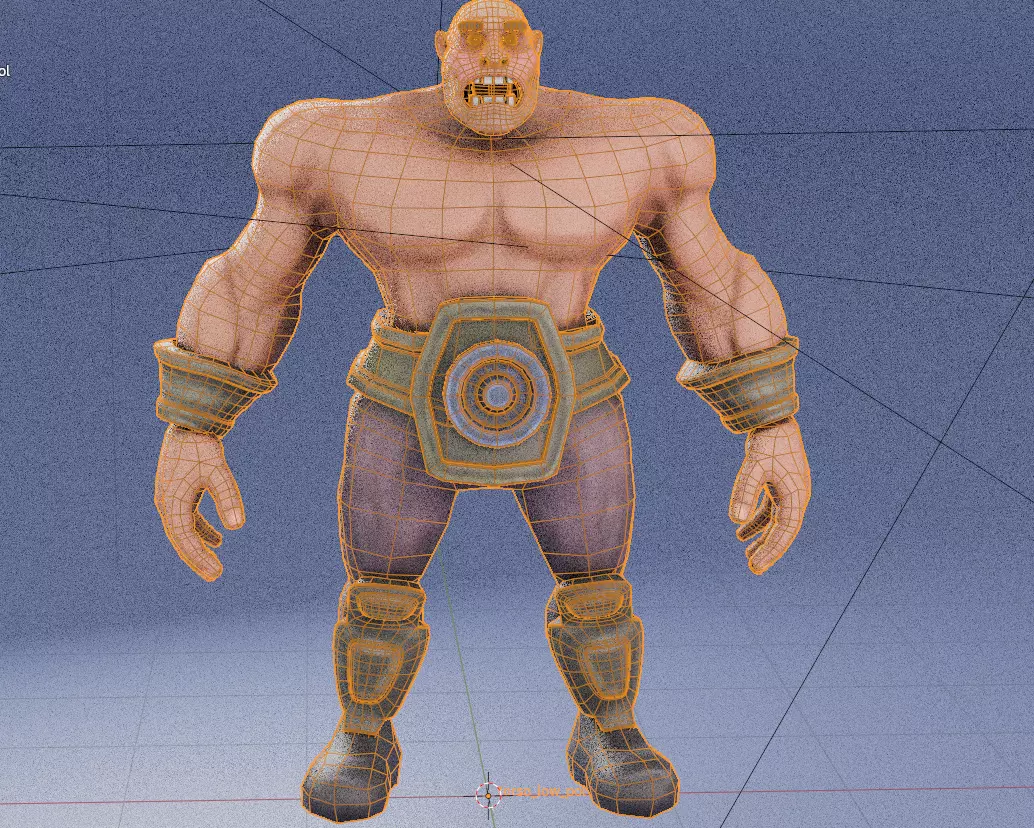 Stylized warior low poly Low-poly 3D model_16