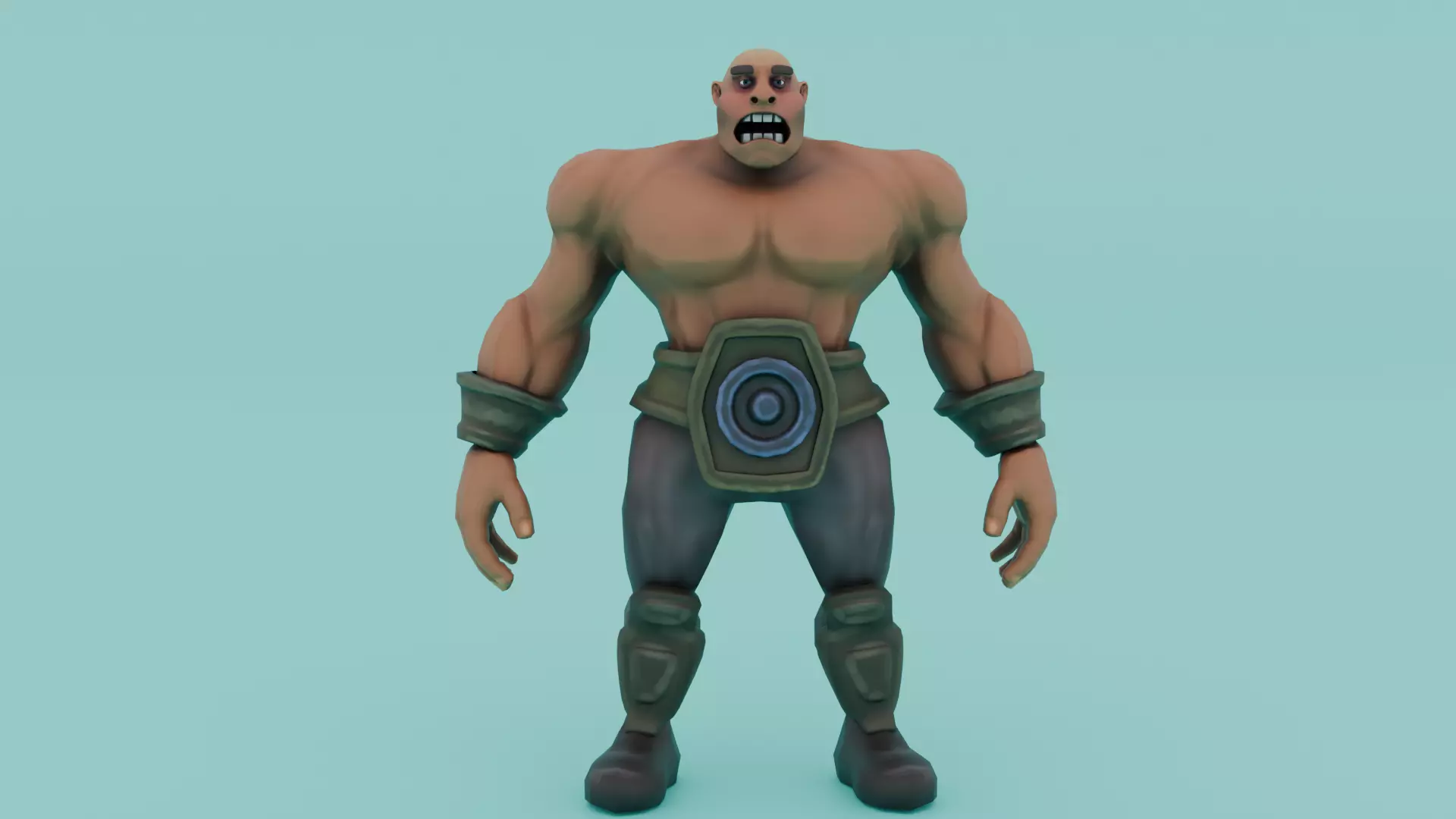 Stylized warior low poly Low-poly 3D model_20