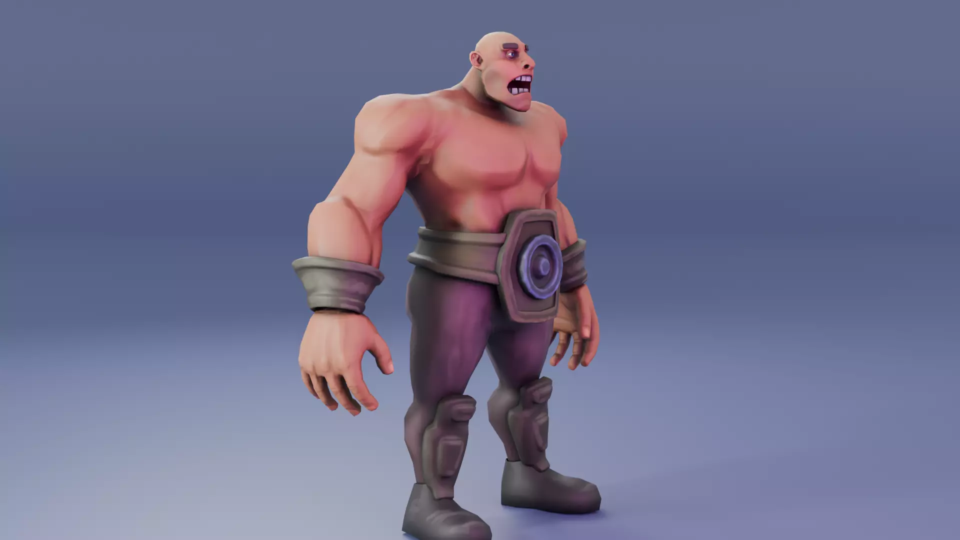 Stylized warior low poly Low-poly 3D model_8