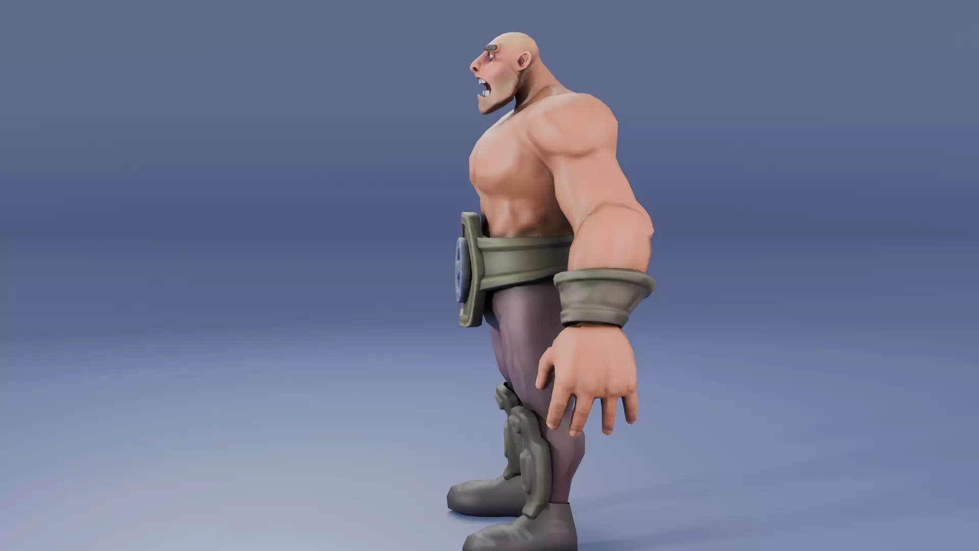 Stylized warior low poly Low-poly 3D model_6