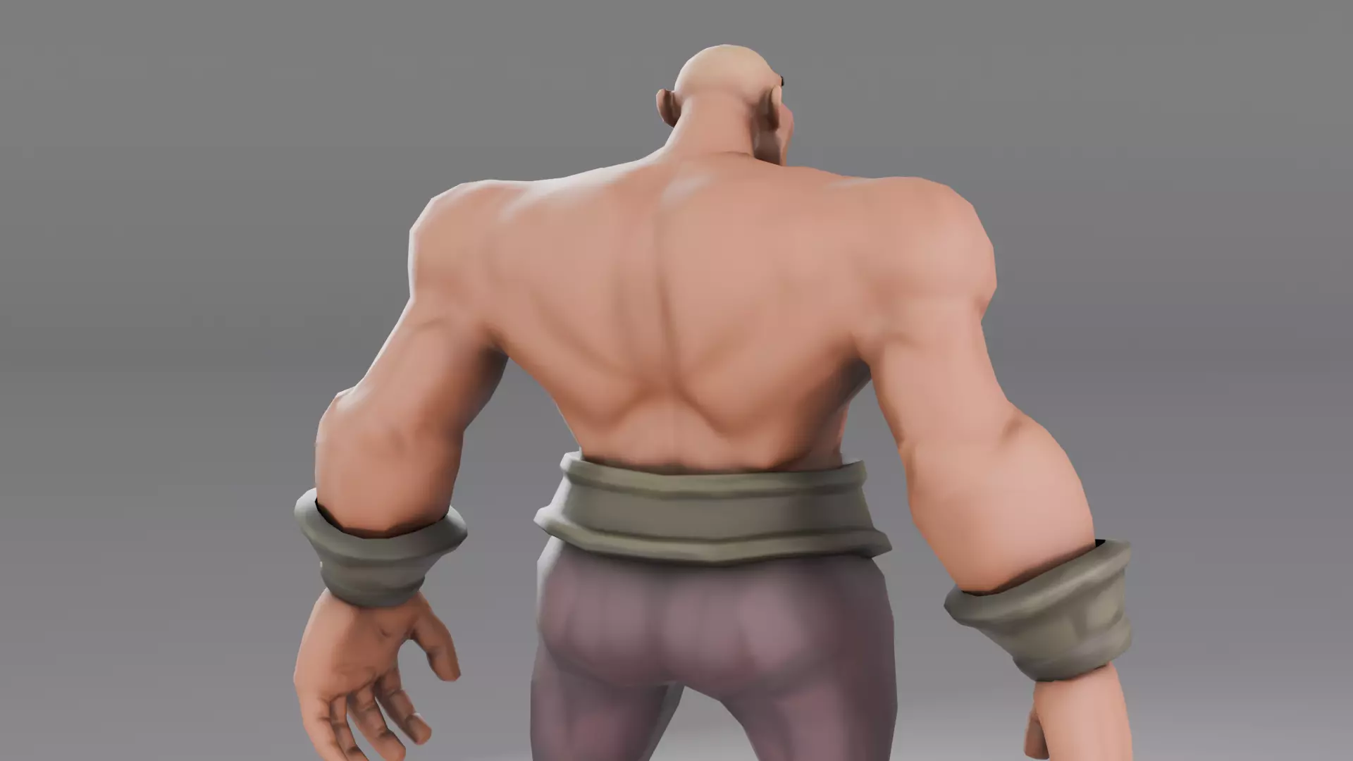 Stylized warior low poly Low-poly 3D model_11