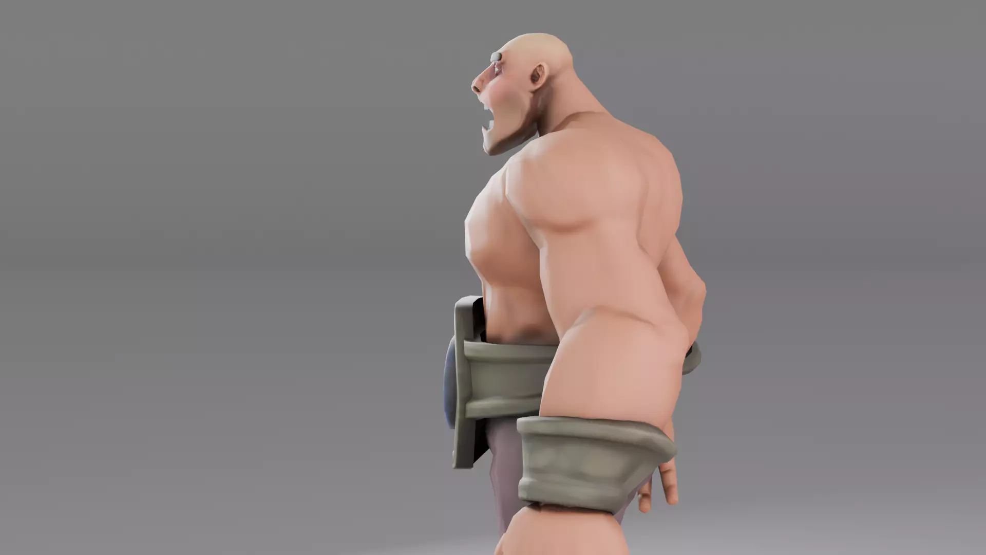 Stylized warior low poly Low-poly 3D model_14