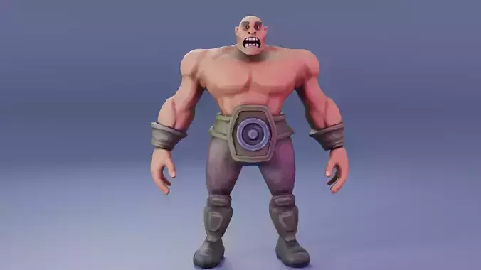 Stylized warior low poly Low-poly 3D model