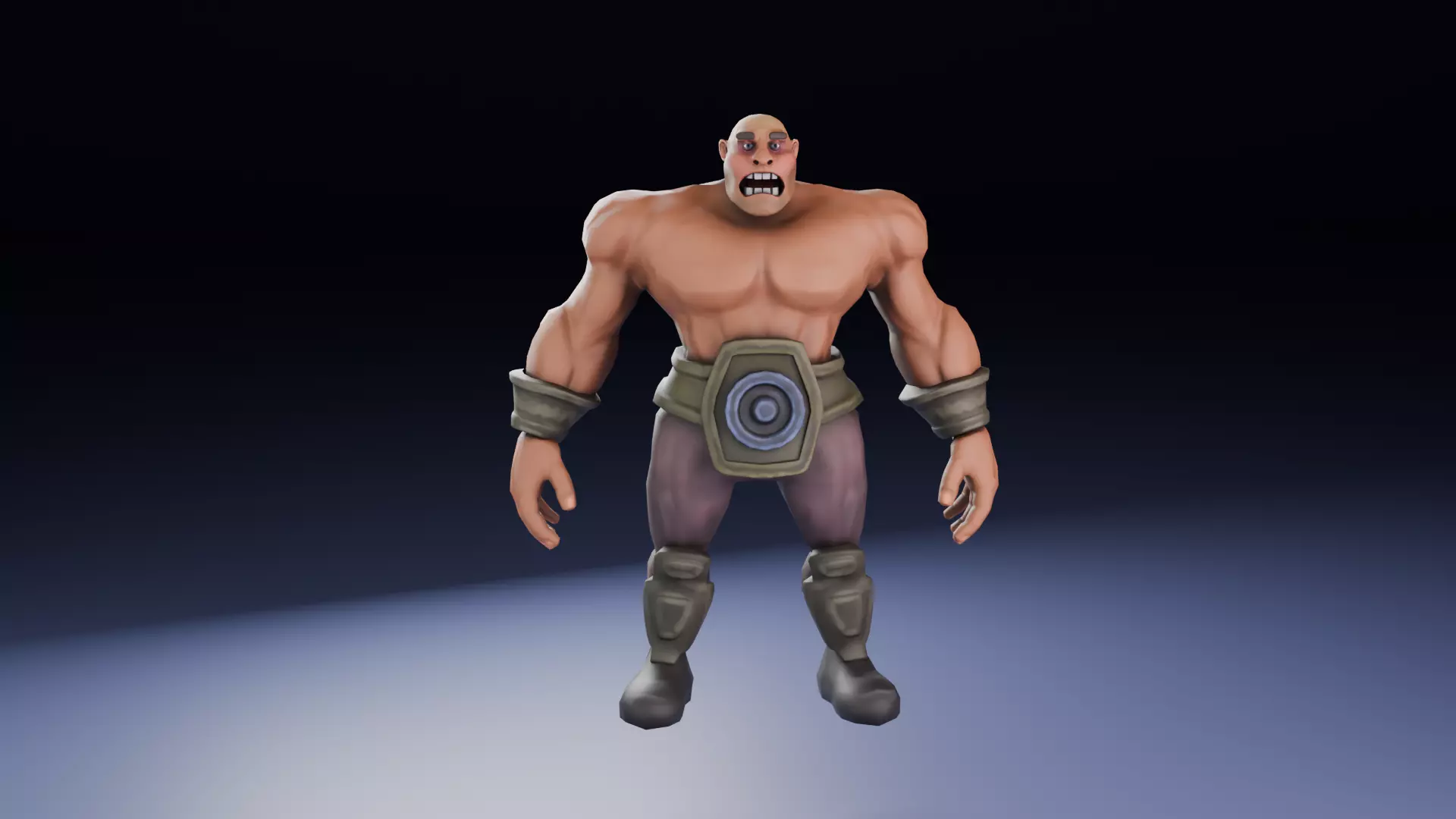 Stylized warior low poly Low-poly 3D model_9