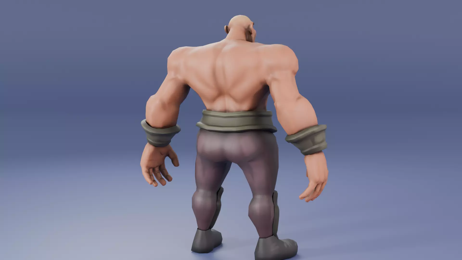 Stylized warior low poly Low-poly 3D model_7