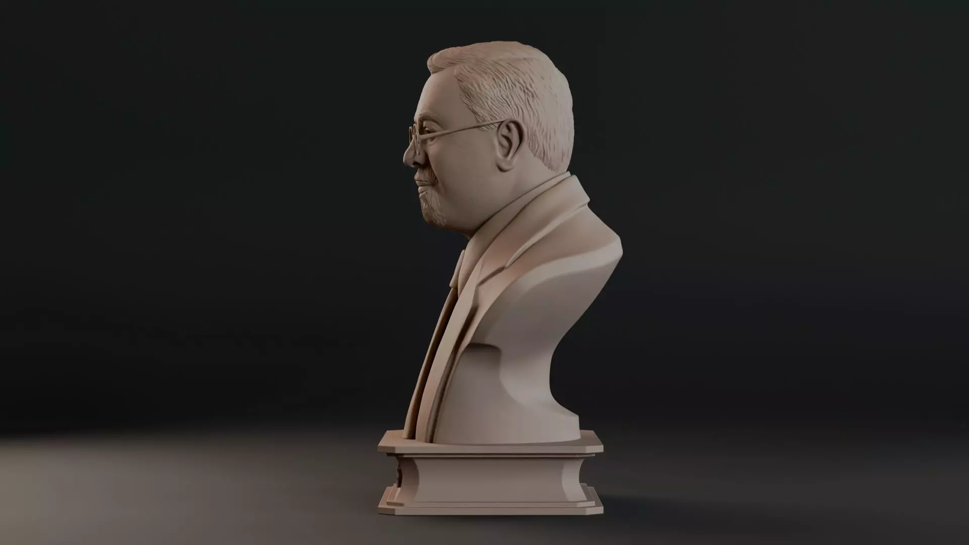 Norbert Wiener Bust Sculpture 3D print model_10