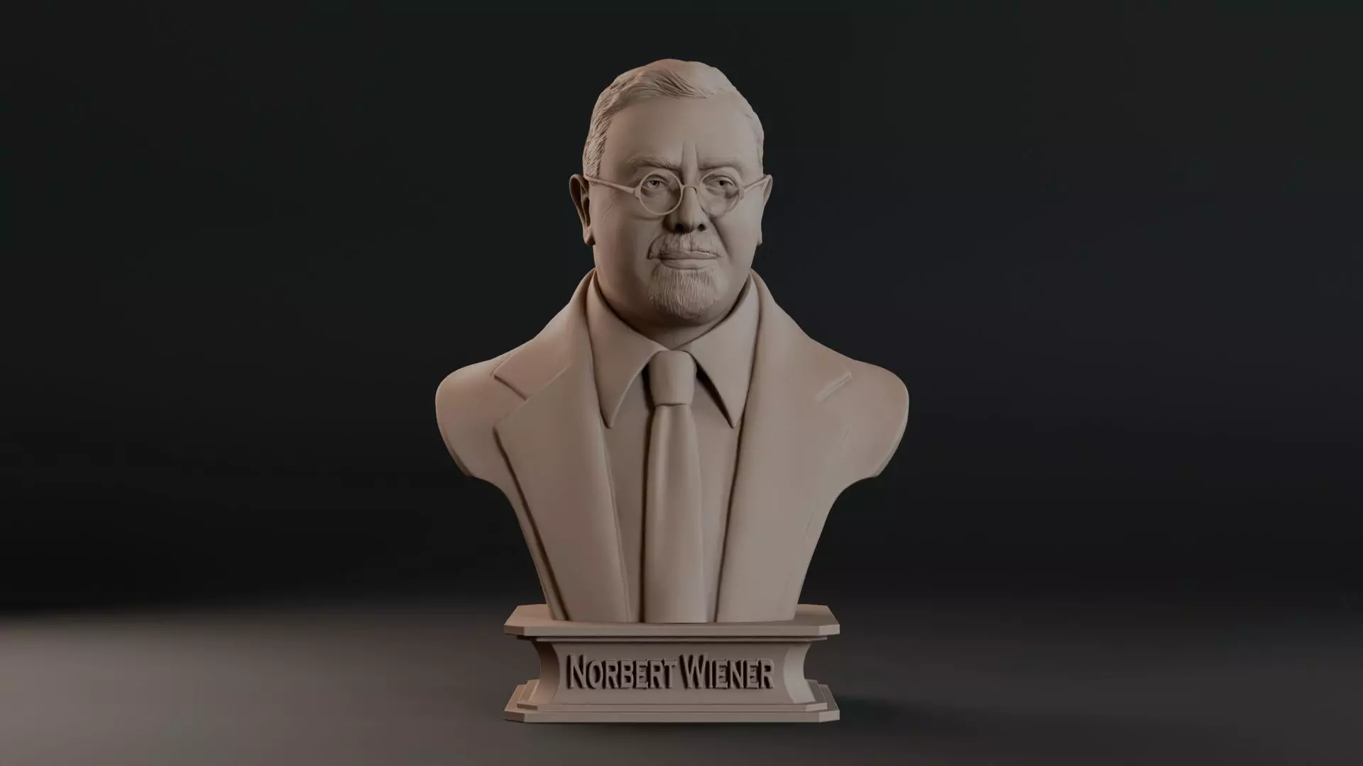 Norbert Wiener Bust Sculpture 3D print model_1