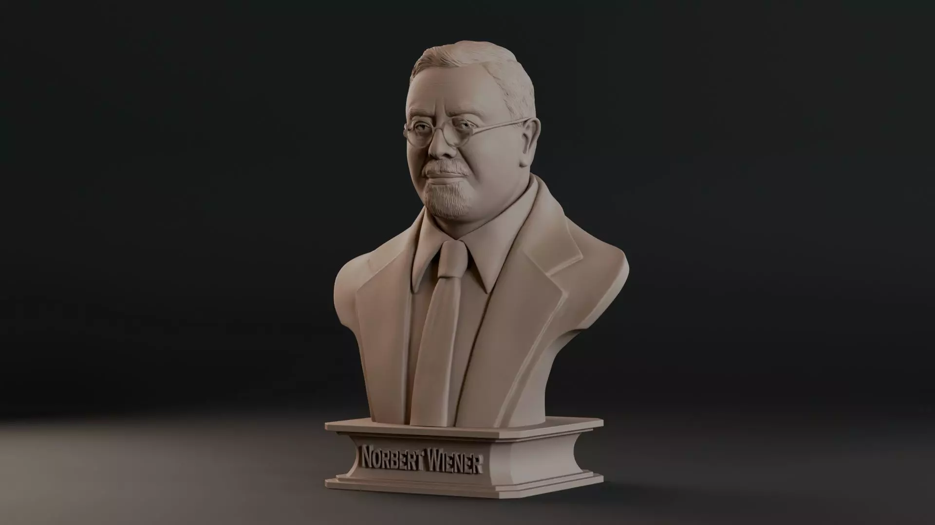 Norbert Wiener Bust Sculpture 3D print model_12