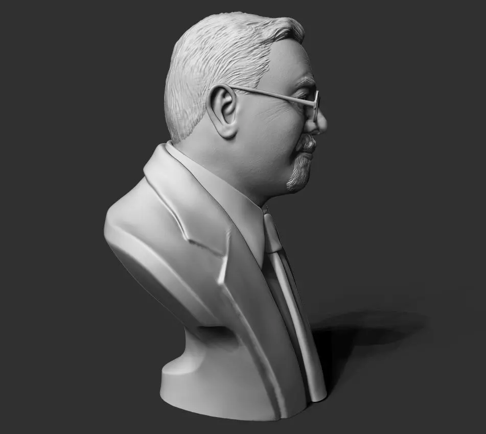 Norbert Wiener Bust Sculpture 3D print model_17