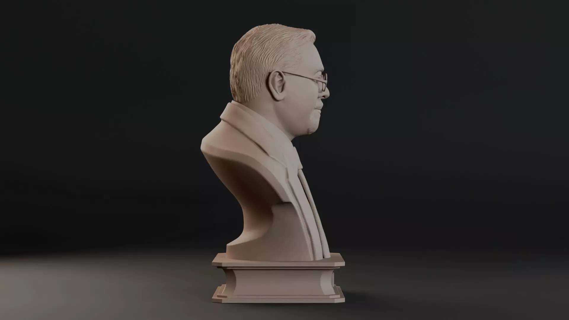 Norbert Wiener Bust Sculpture 3D print model_4
