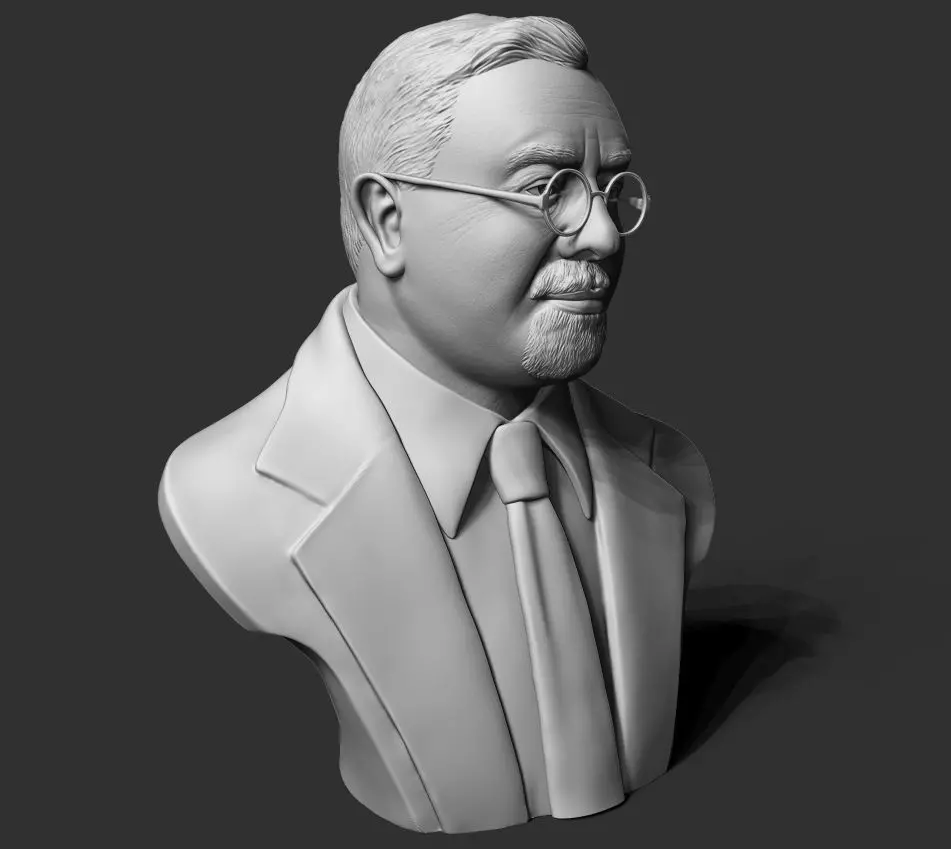 Norbert Wiener Bust Sculpture 3D print model_16