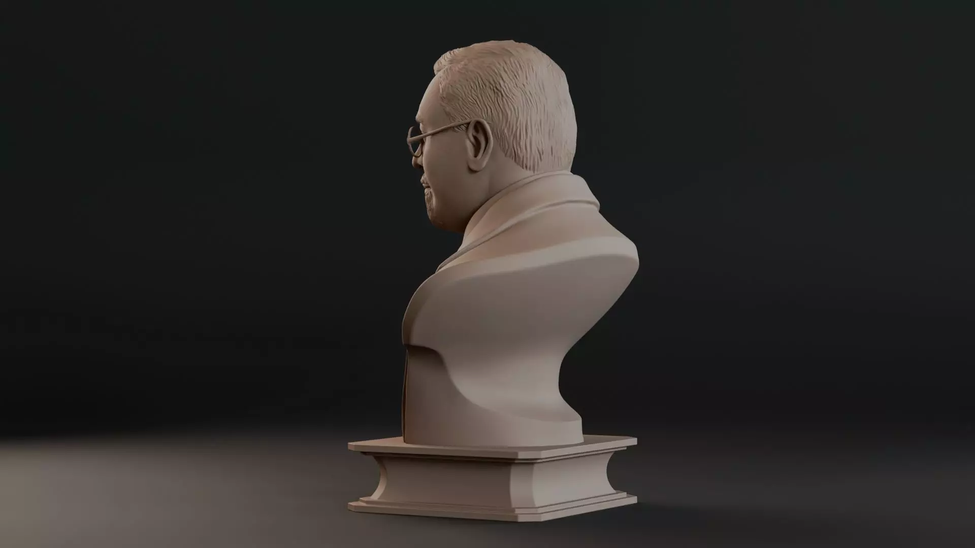 Norbert Wiener Bust Sculpture 3D print model_9
