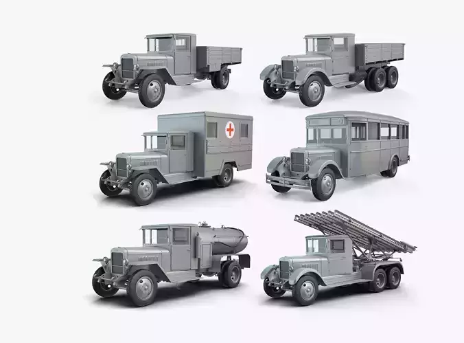 ZiS Trucks High-Poly Collection 