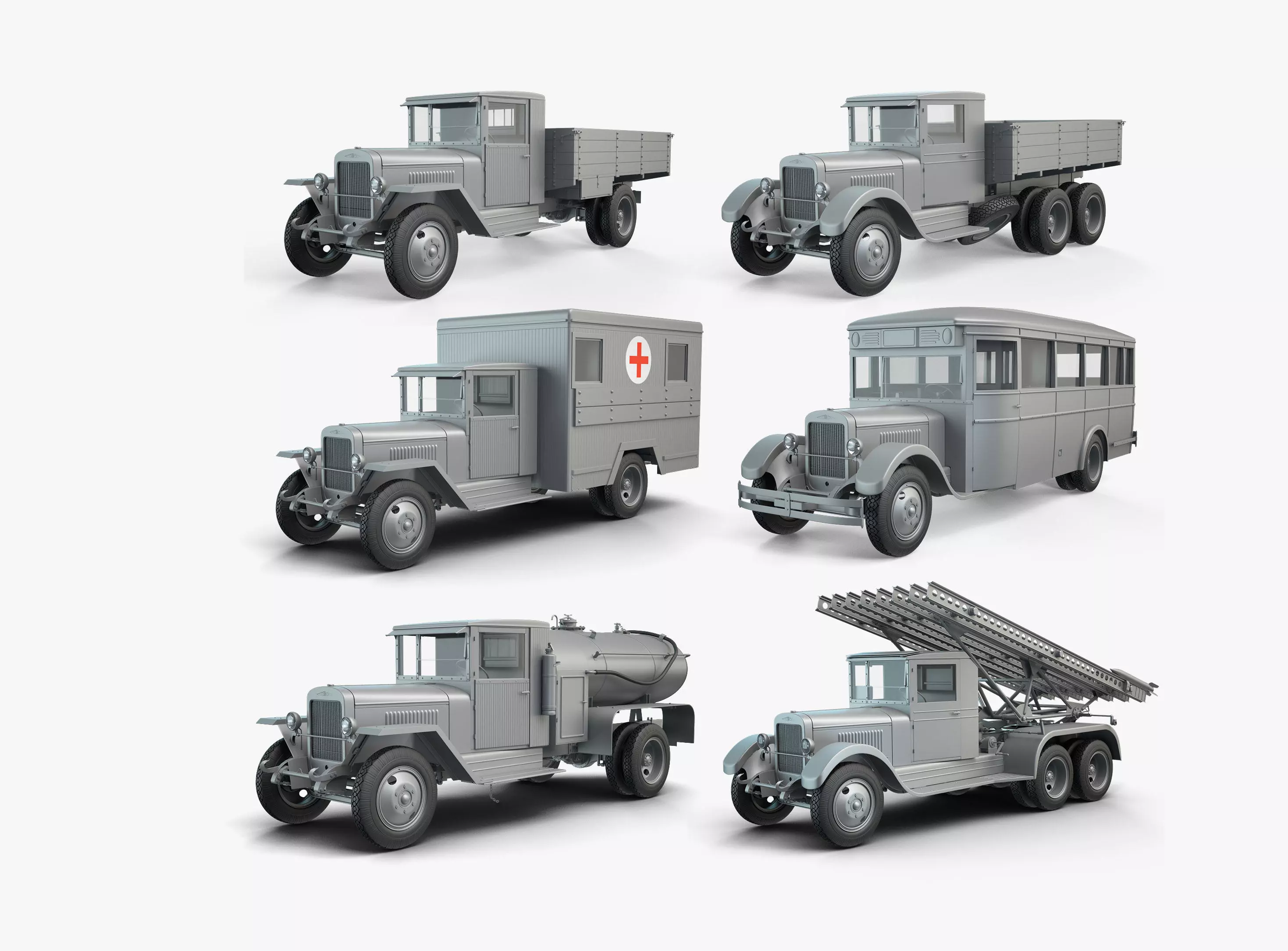 ZiS Trucks High-Poly Collection _0