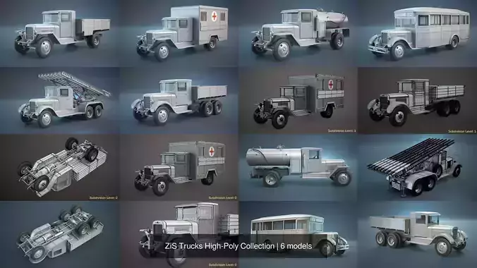 ZiS Trucks High-Poly Collection
