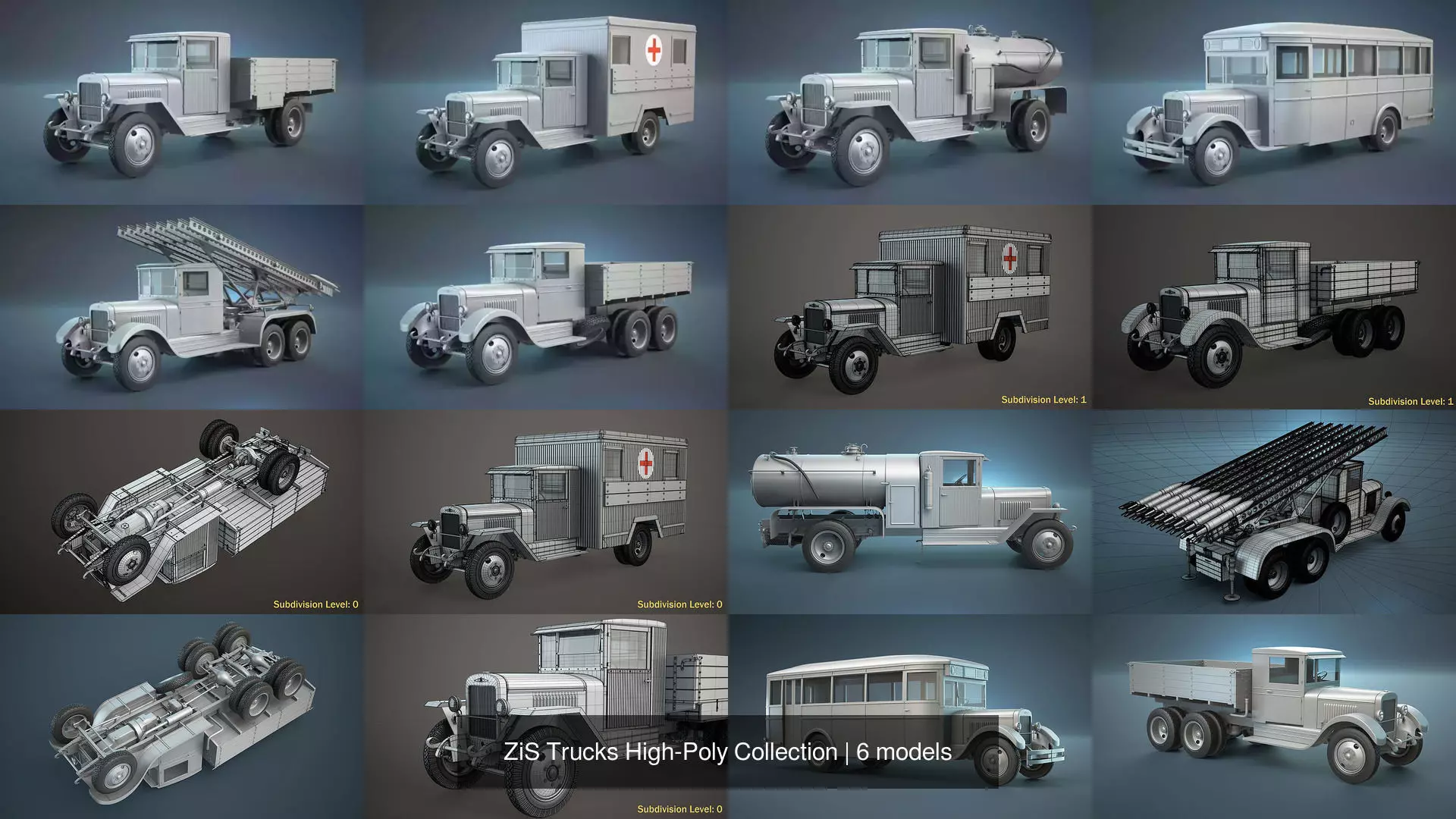 ZiS Trucks High-Poly Collection _1