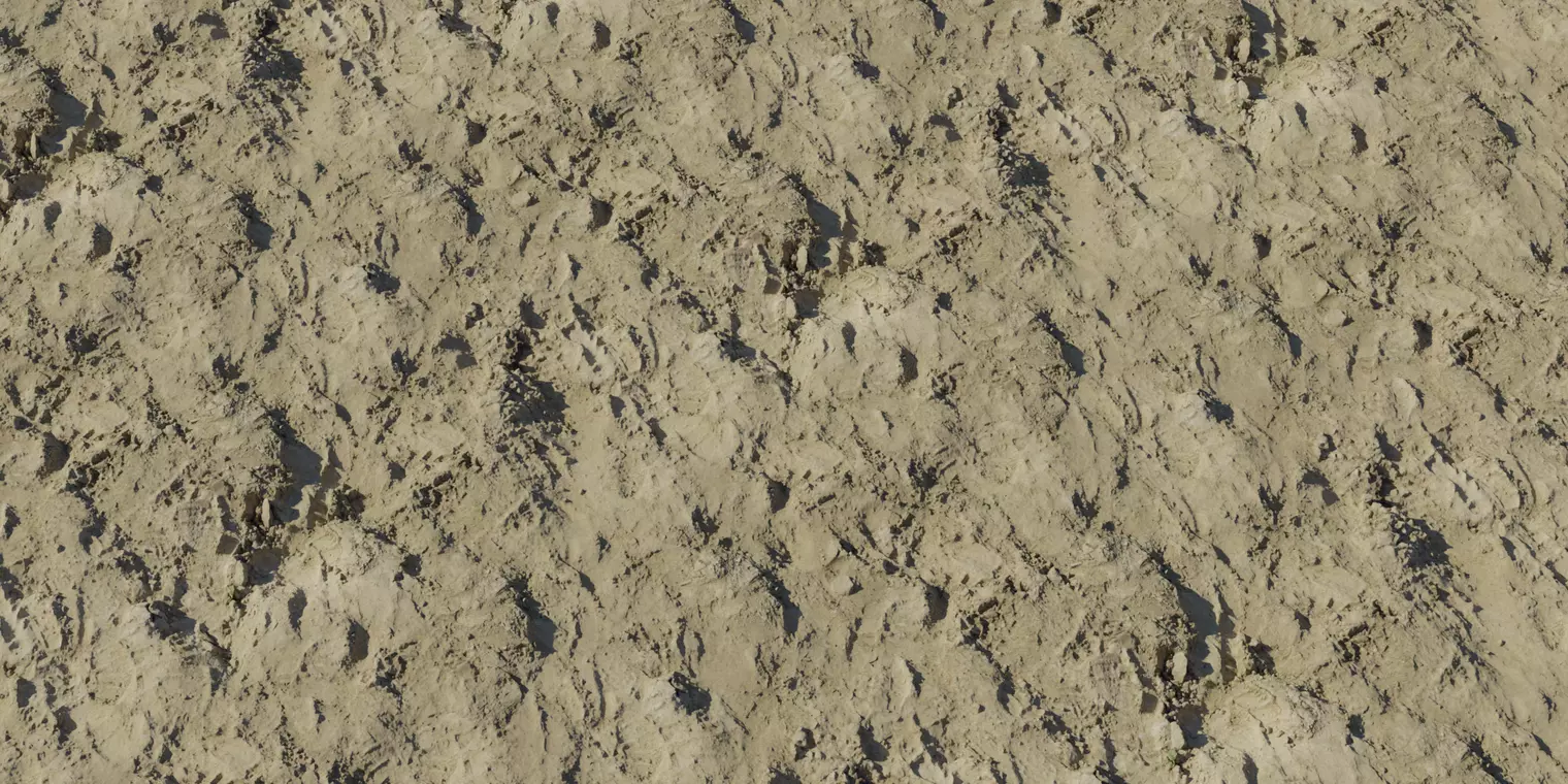 Soft Mud With Footprints PBR Texture Texture_1