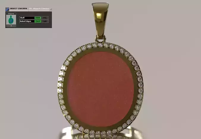 Circular Medallion Pendant with Diamond Halo jp0392