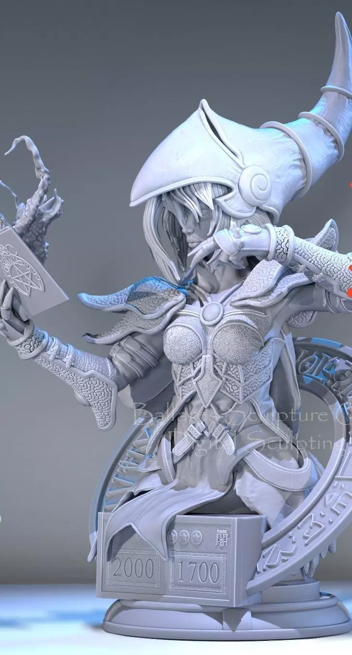 Dark Magician Girl  Assembly Figure YuGiOh Collectible Statue 3D print model_3
