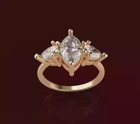 Gold Ring with Stones