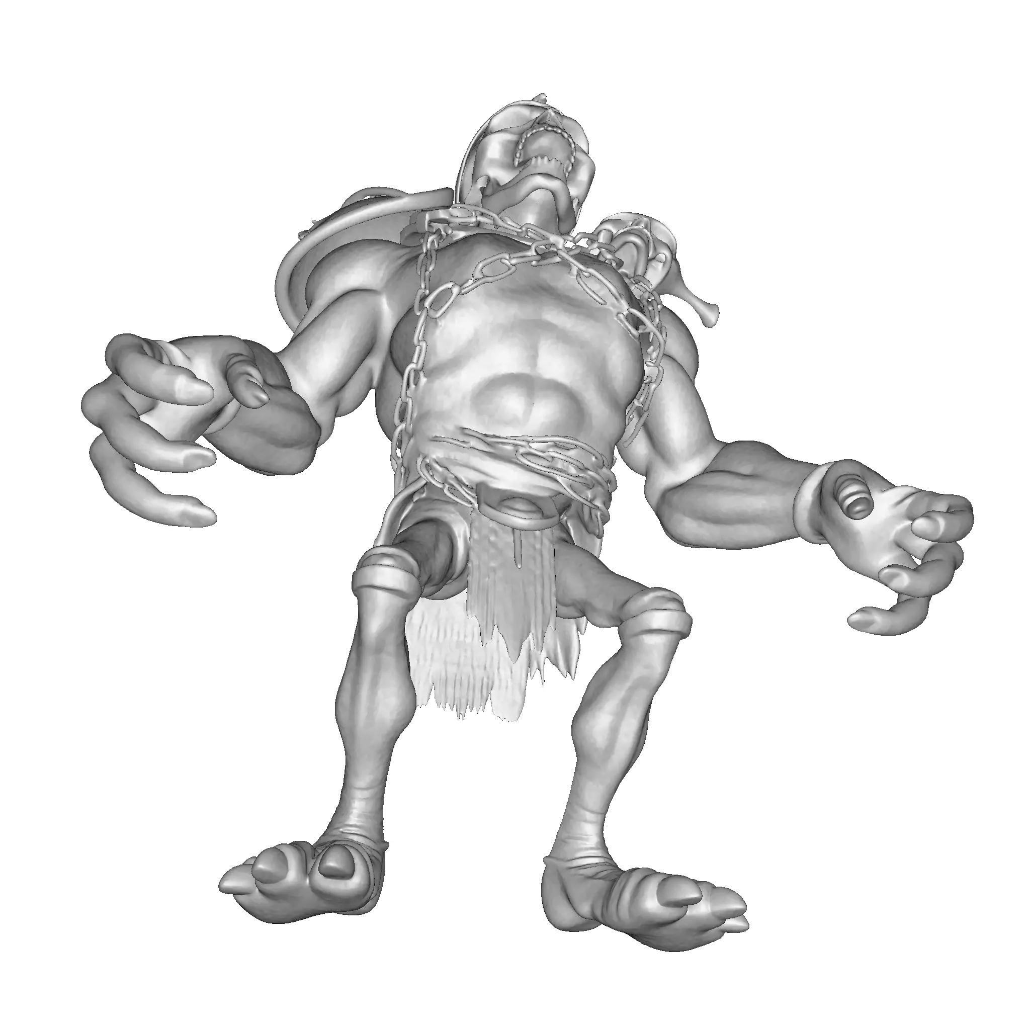 Skullbound Titan High Poly 3D Printable Figurine 3D print model_25