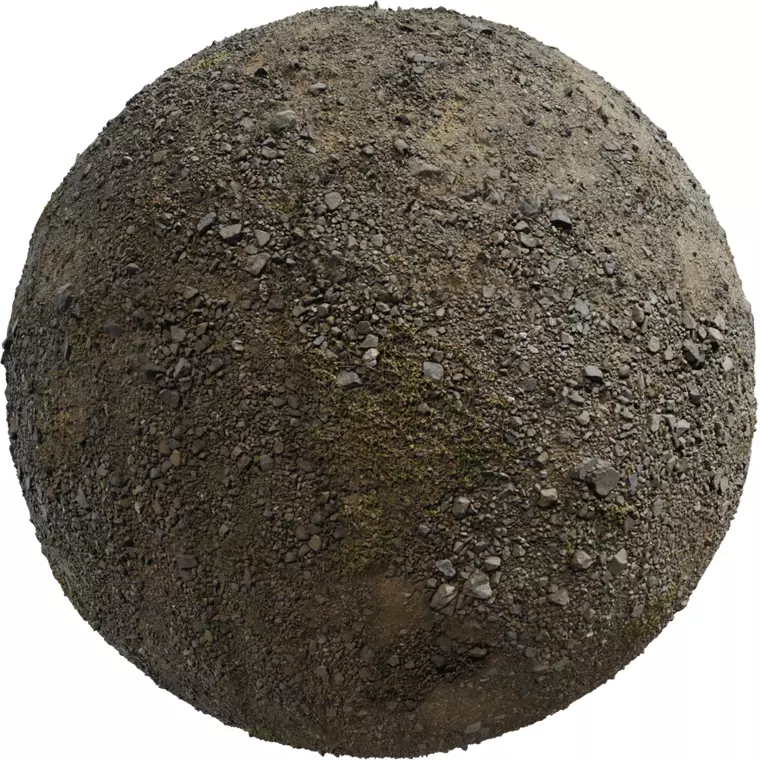 Dry Gravelly Dirt With Grass Patches PBR Texture Texture_0