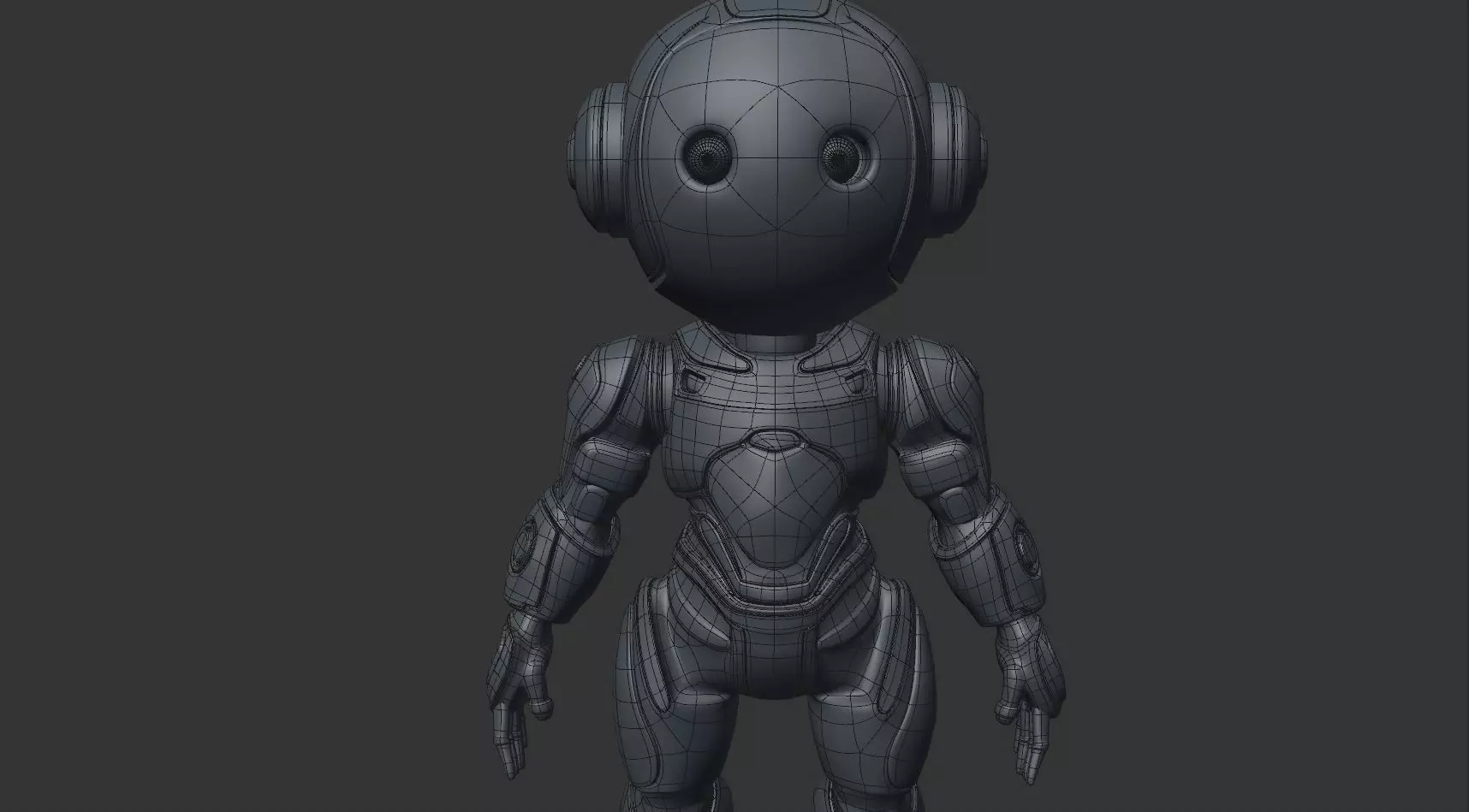 Futuristic Robot Character Rigged and Animated Low-poly 3D model_22