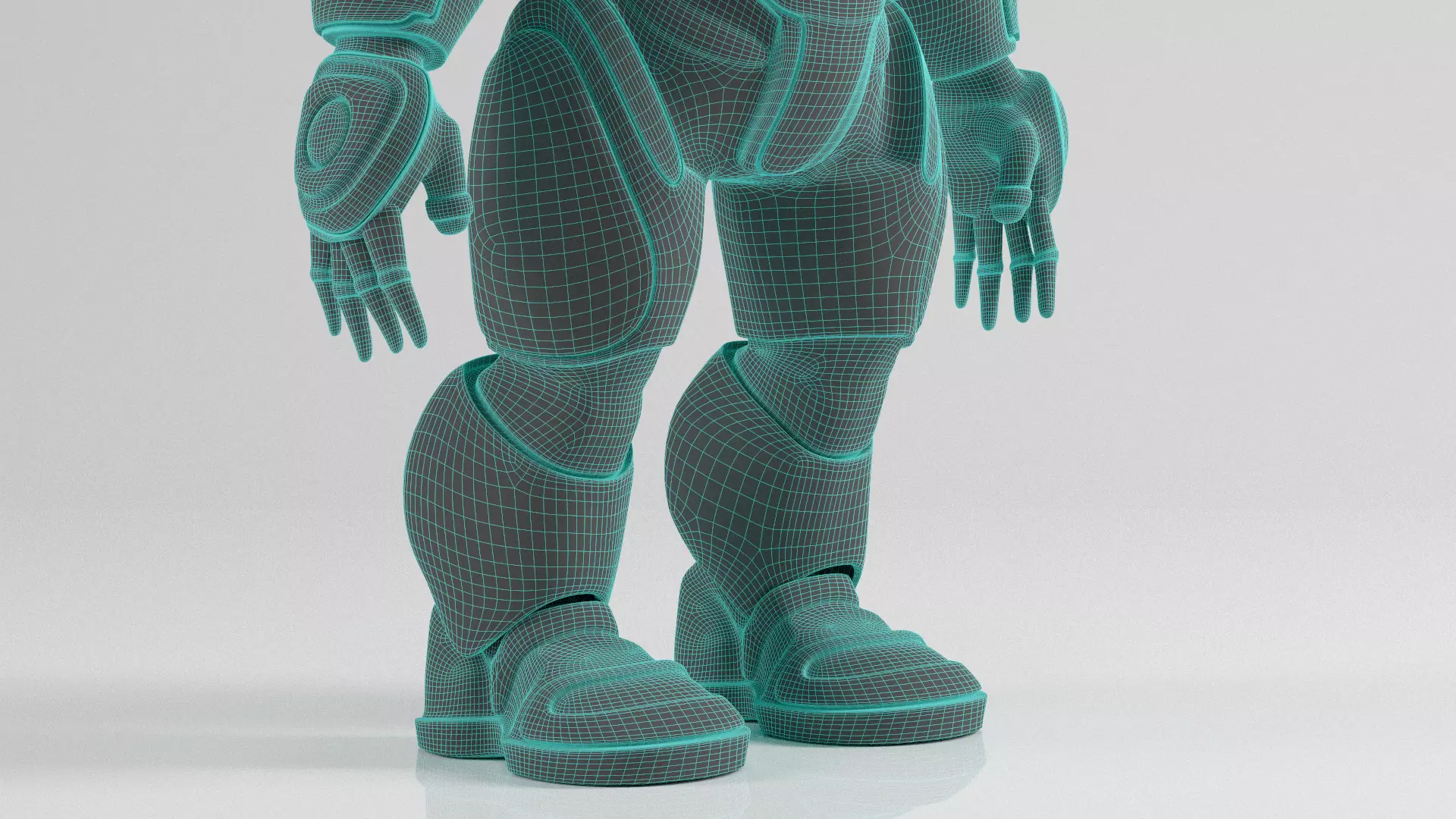 Futuristic Robot Character Rigged and Animated Low-poly 3D model_10