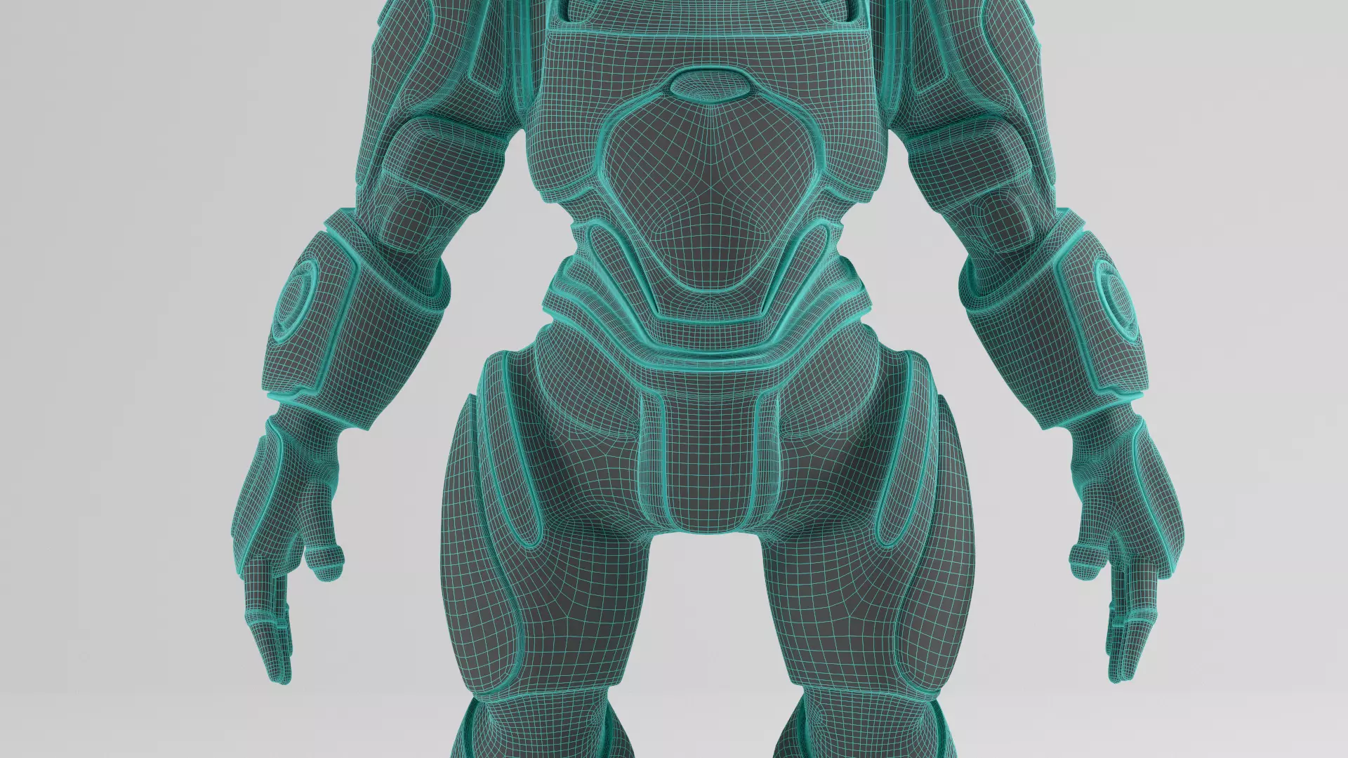 Futuristic Robot Character Rigged and Animated Low-poly 3D model_11