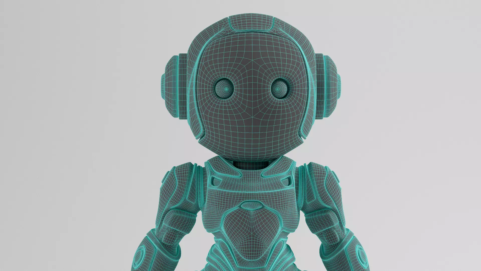 Futuristic Robot Character Rigged and Animated Low-poly 3D model_9