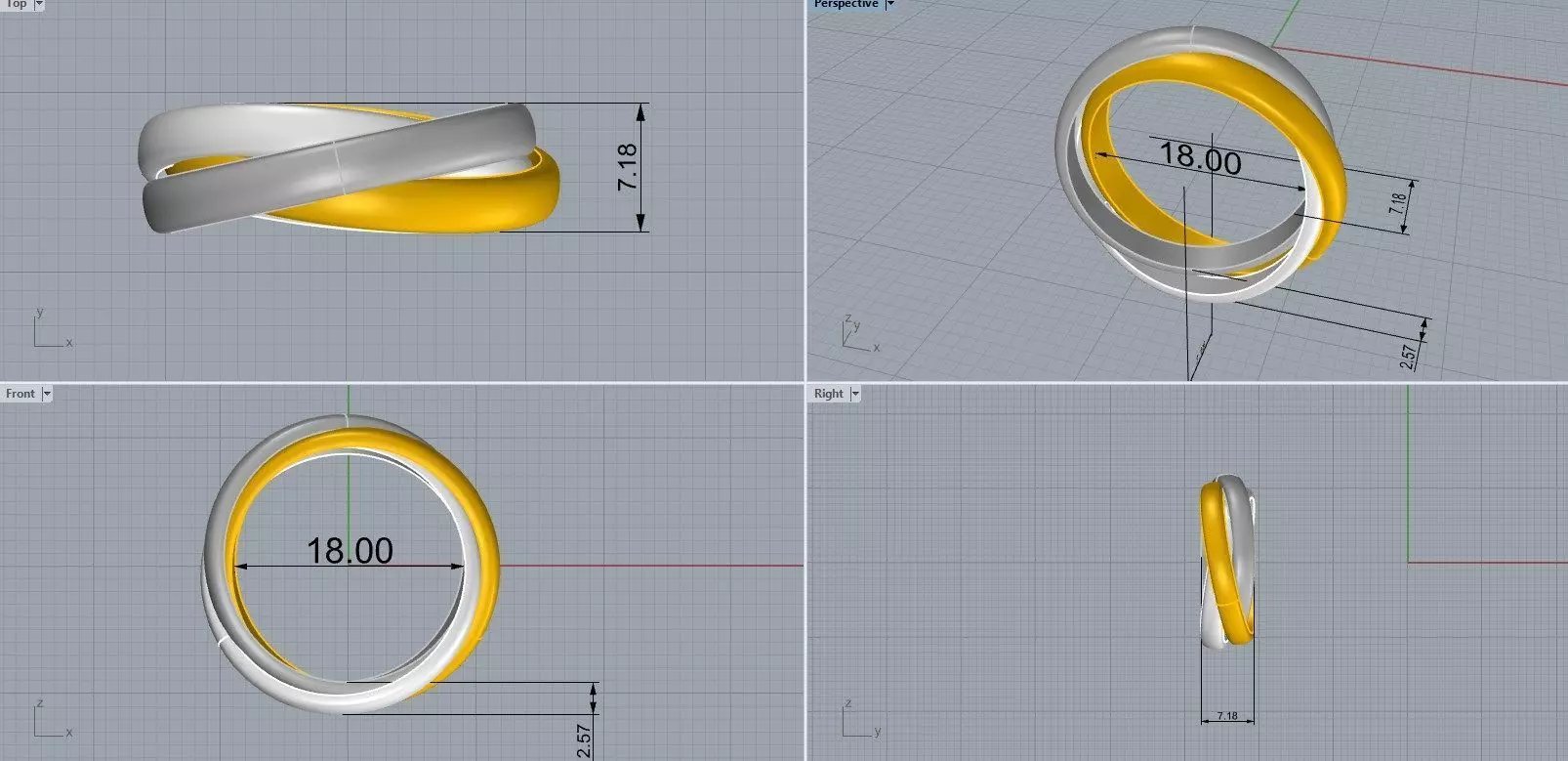 Cartie Trinity ring 3D print model_18