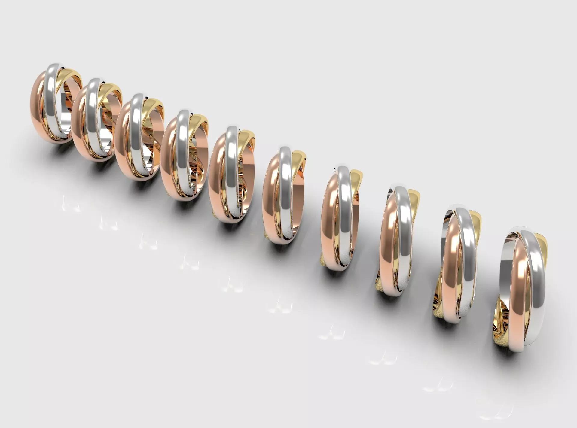 Cartie Trinity ring 3D print model_1