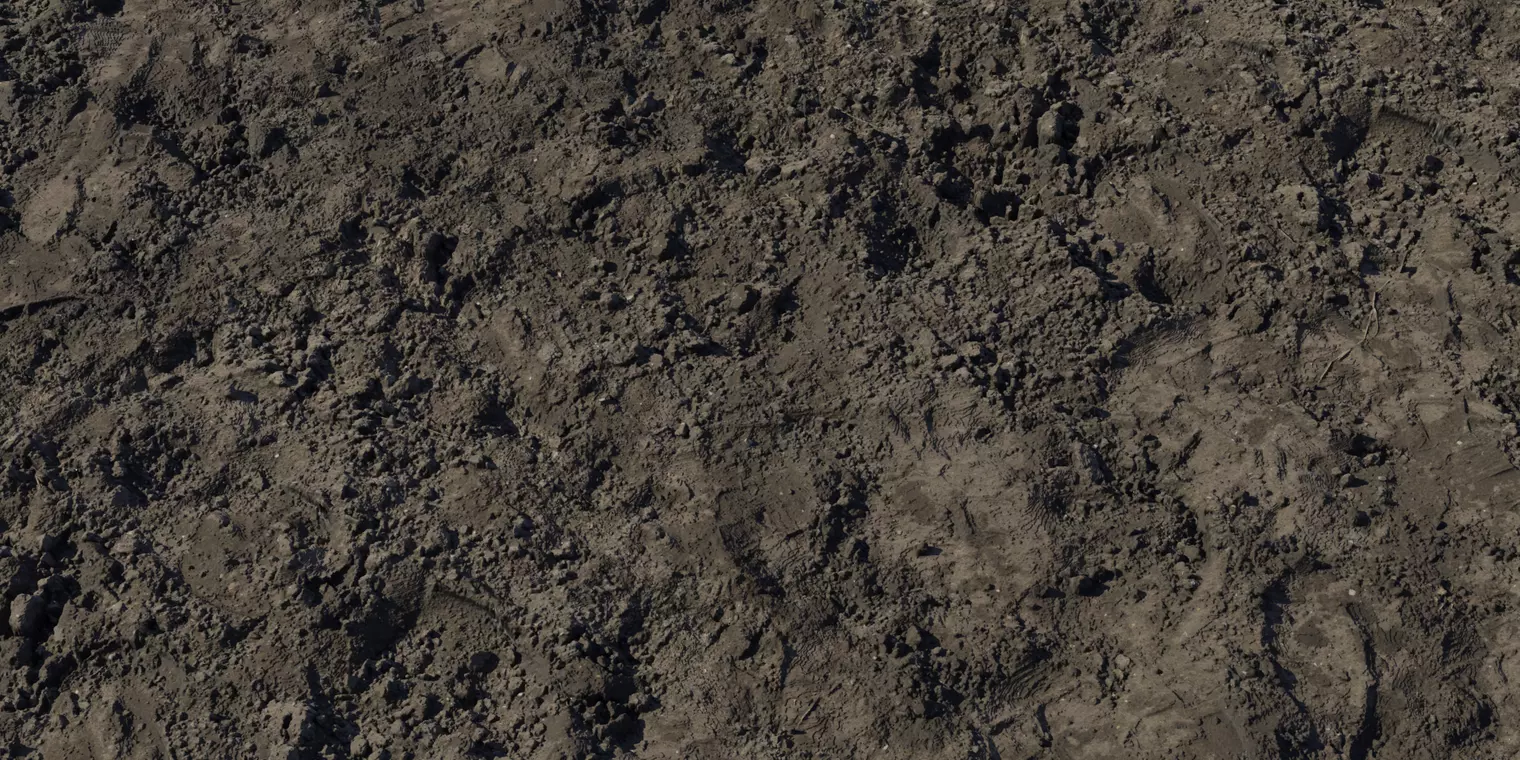 Freshly Tilled Soil With Footprints PBR Texture Texture_1