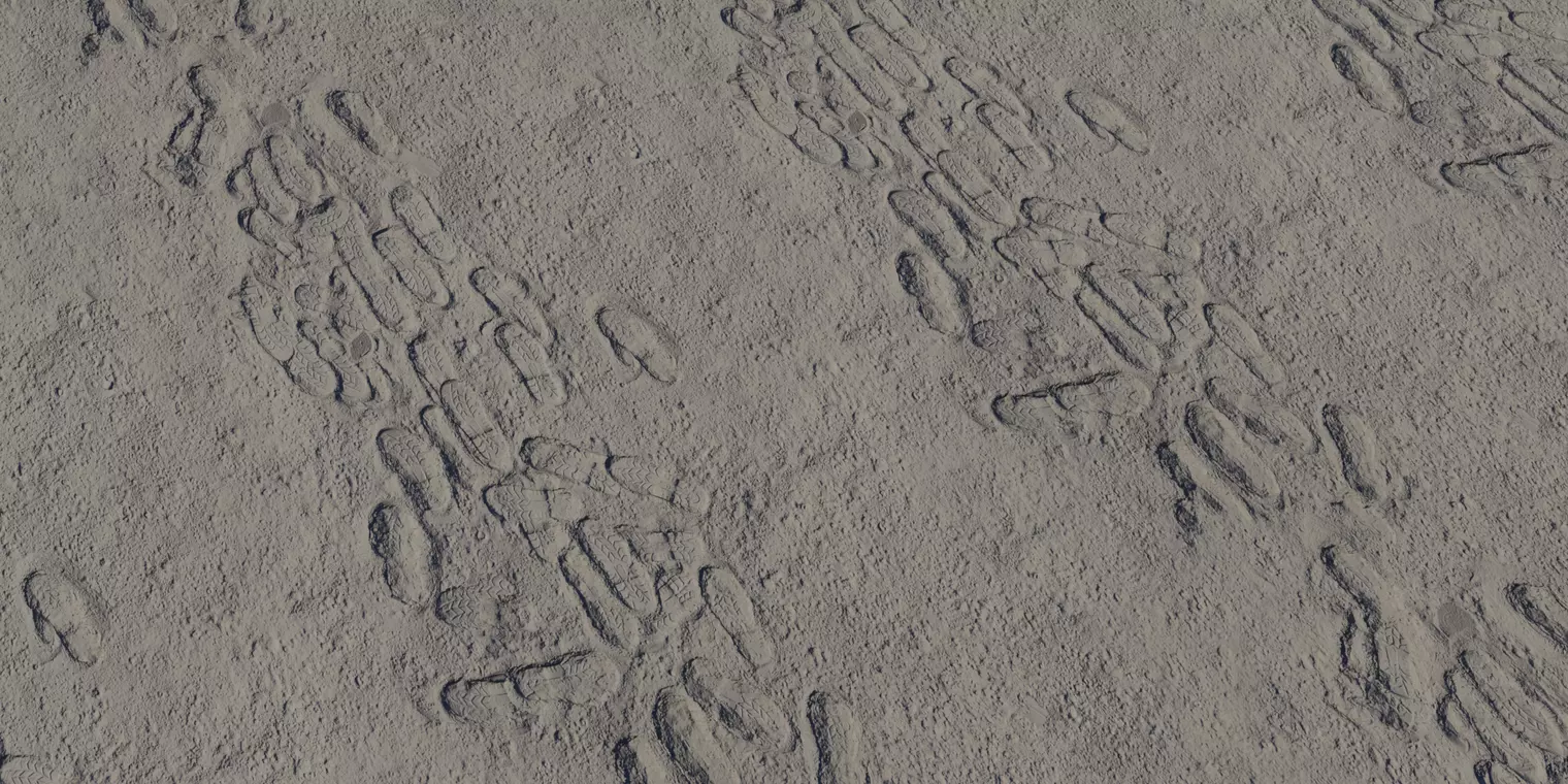 Dry Mud Path With Footprints PBR Texture Texture_1