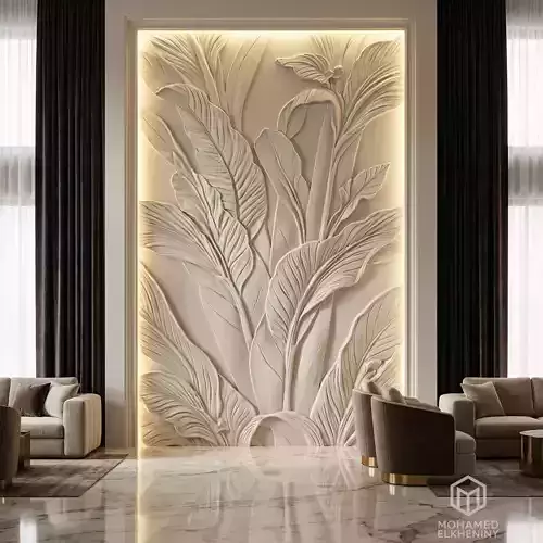 modern panel wall decor set relief stl mural CNC 254