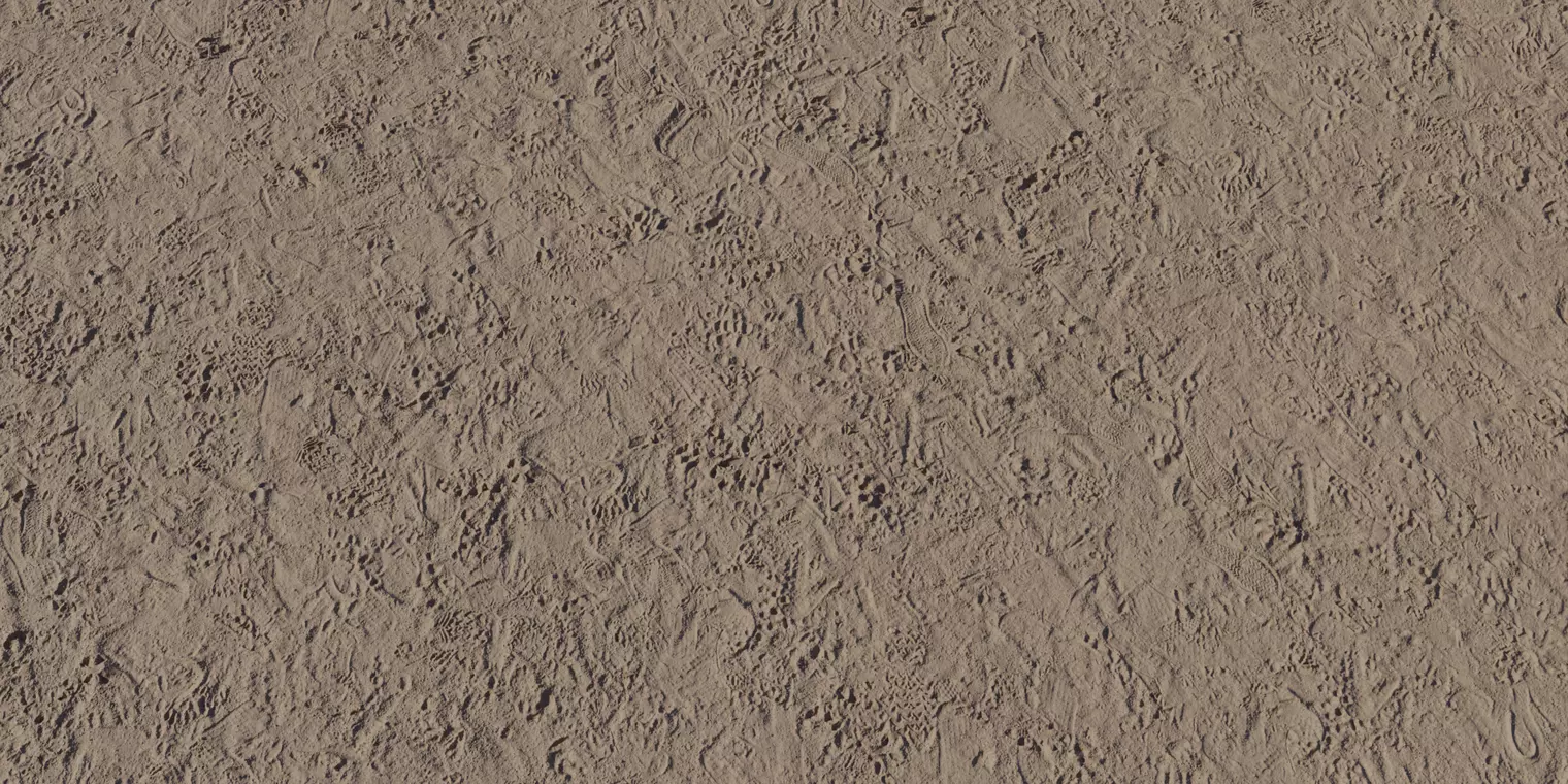 Dry Playground Soil With Dense Footprints PBR Texture Texture_1
