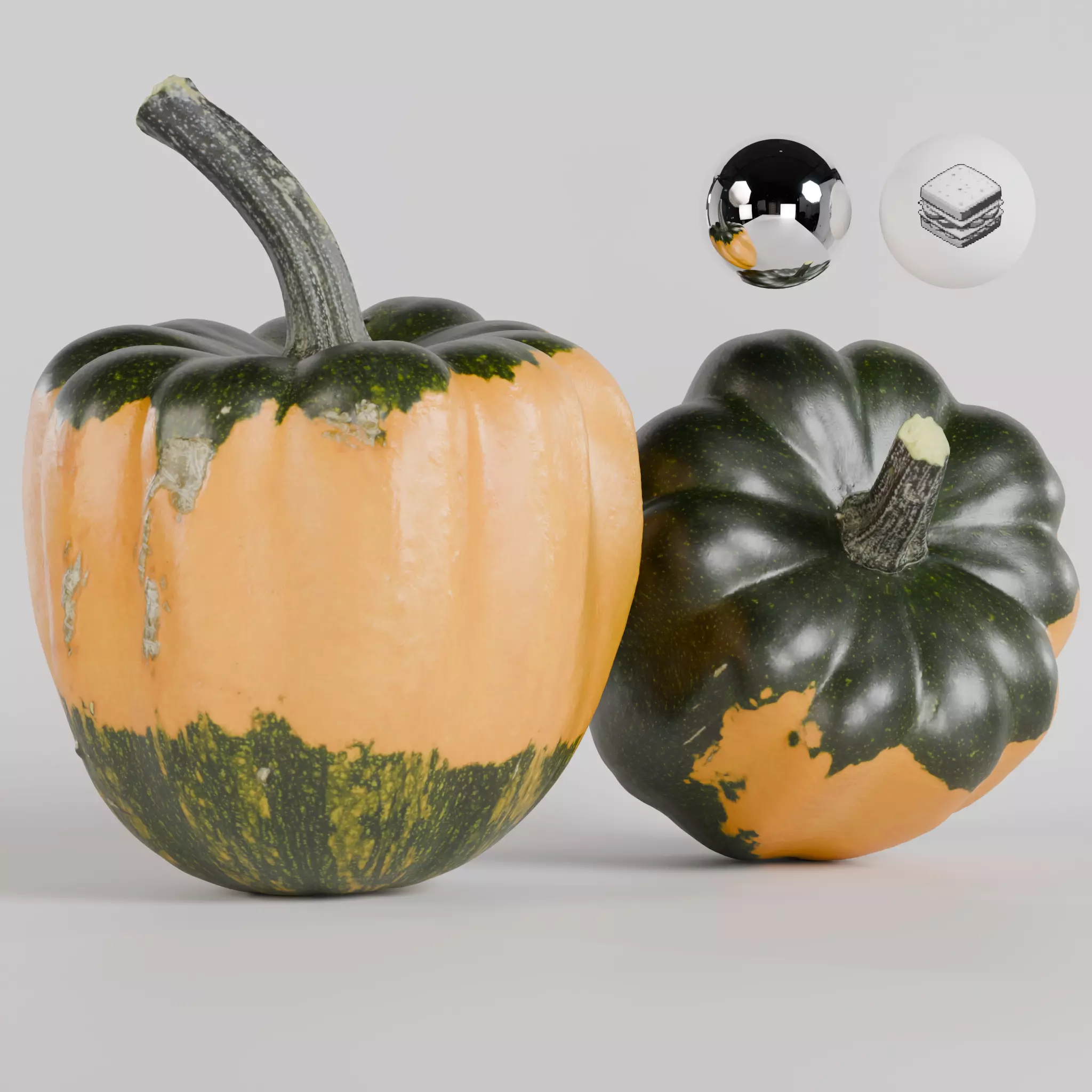 Pumpkin - Squash Low-poly 3D model_0