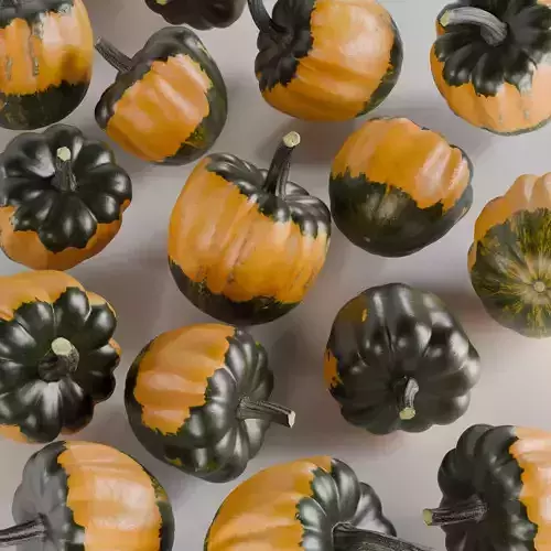 Pumpkin - Squash Low-poly 3D model 3