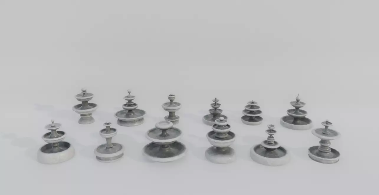 Set Fountain X12 Low-poly 3D model_0