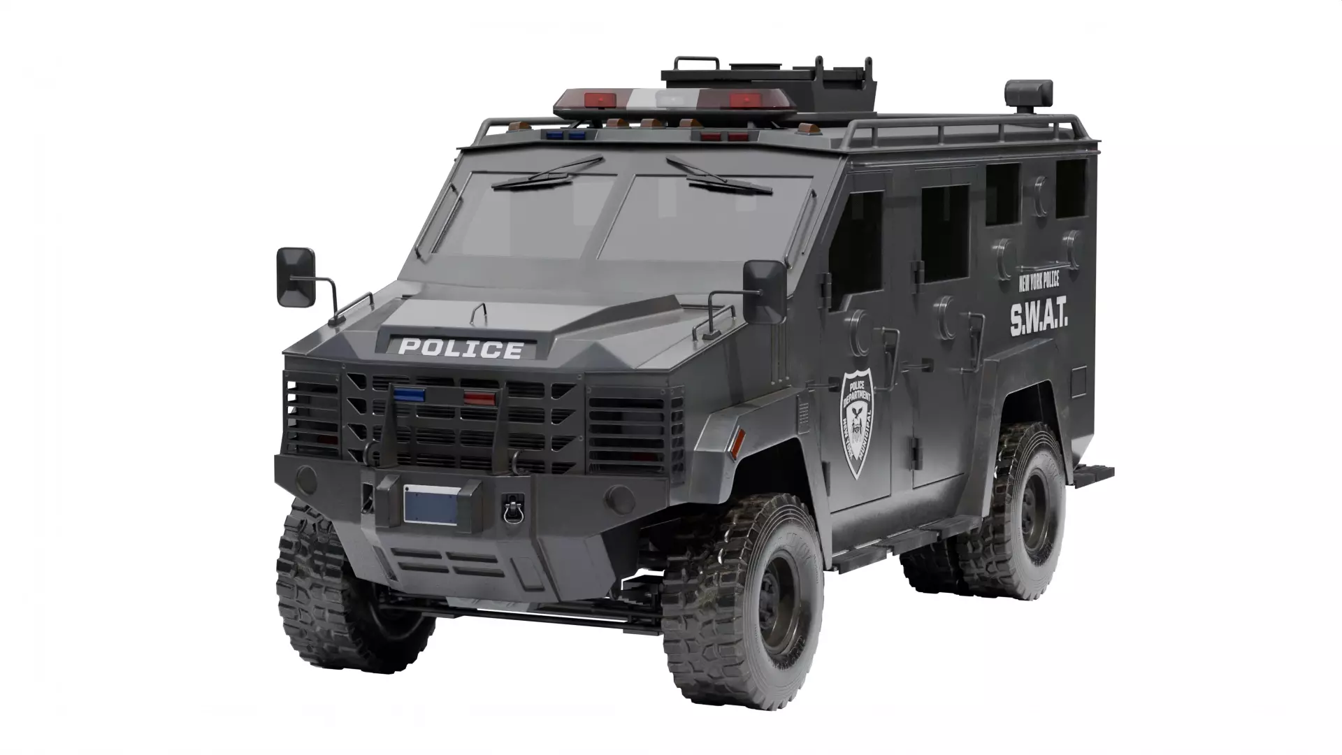 Swat Truck Low-poly 3D model_1