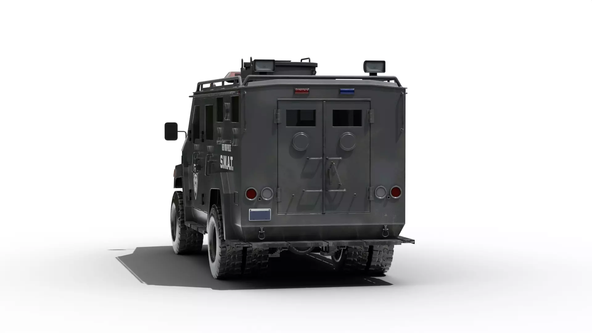 Swat Truck Low-poly 3D model_3