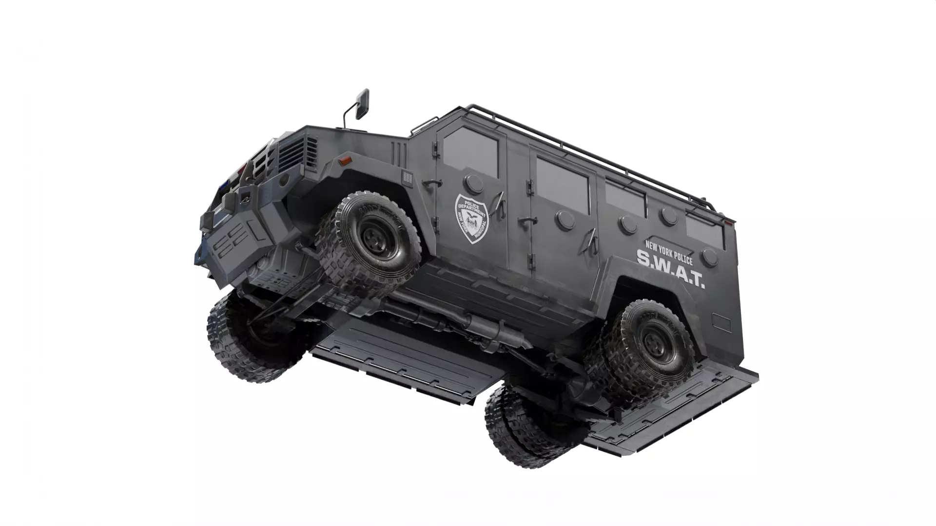 Swat Truck Low-poly 3D model_7