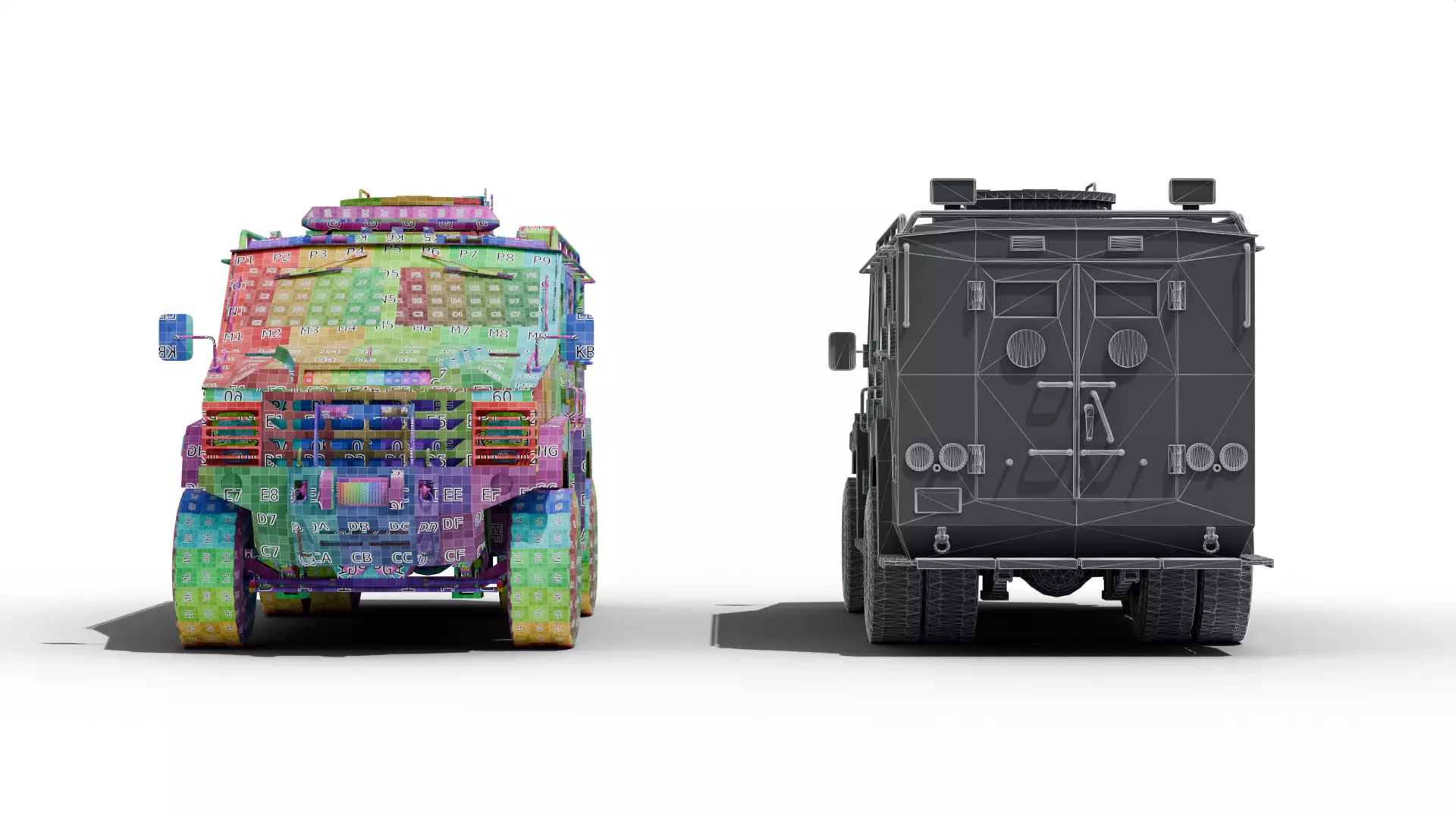 Swat Truck Low-poly 3D model_10